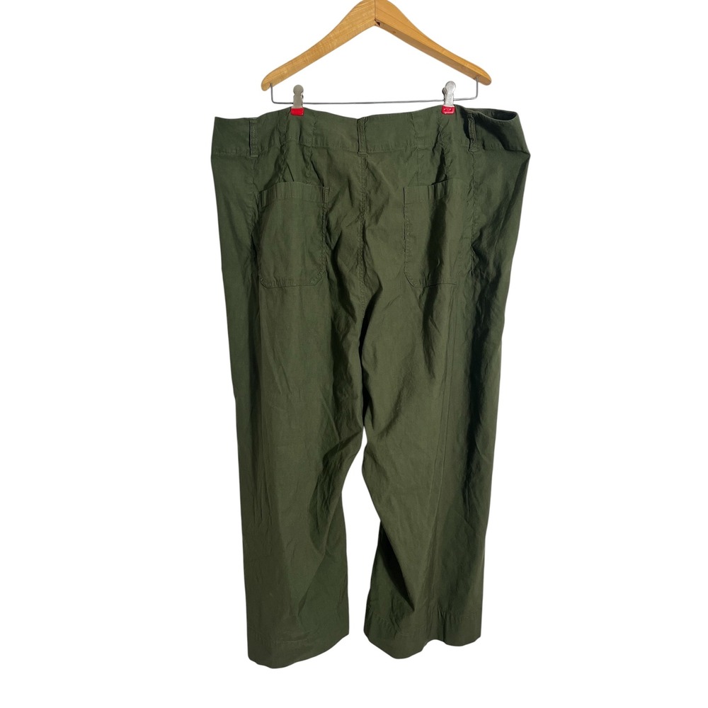 MAEVE x ANTHROPOLOGIE The Colette Plus Size Cropped Wide Leg Pants in Olive - Picture 3 of 10